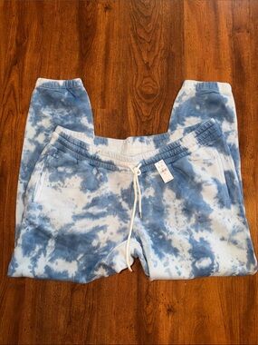 GAP Maternity Blue and White Tie-Dye Lounge Pants